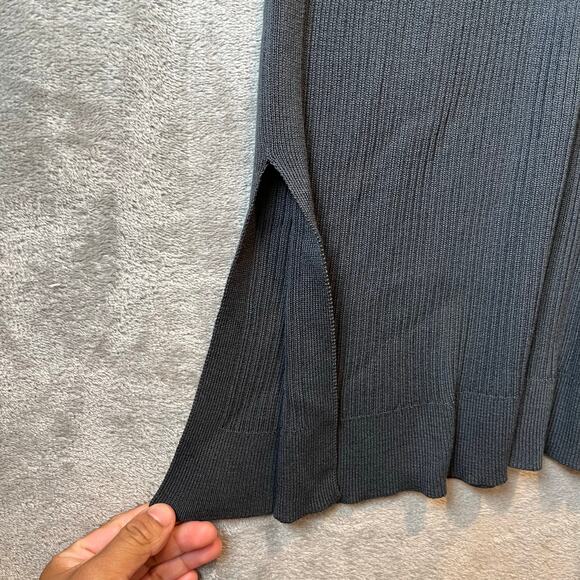 Eileen Fisher Ribbed Sweater Dress Tencel Boat Neck Cap Sleeve Pullover Gray 3X - Picture 6 of 7